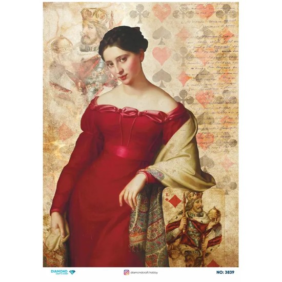 3839 Diamond Pirinç Dekopaj Kağıdı 30x42cm