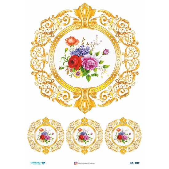 7619 Diamond Pirinç Dekopaj Kağıdı 30x42cm