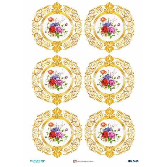 7620 Diamond Pirinç Dekopaj Kağıdı 30x42cm
