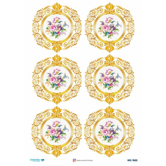 7622 Diamond Pirinç Dekopaj Kağıdı 30x42cm