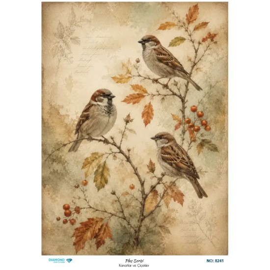 8241 Diamond Pirinç Dekopaj Kağıdı Plus Serisi 30x42cm