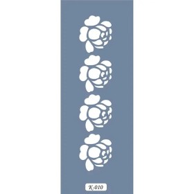 K10 6x20 Bordür Model Çiçek Stencil