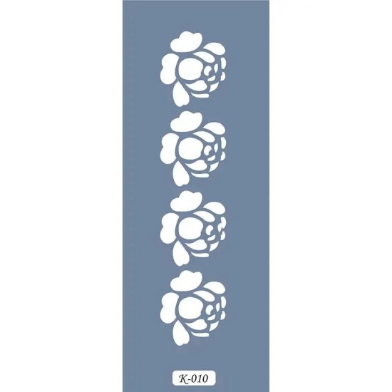 K10 6x20 Bordür Model Çiçek Stencil