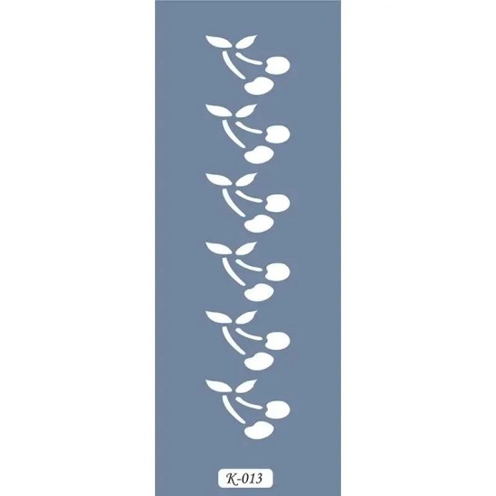 K13 6x20 Bordür Model Yaprak Desen Stencil