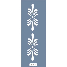 K18 6x20 Bordür Model Dekoratif Çiçek Stencil