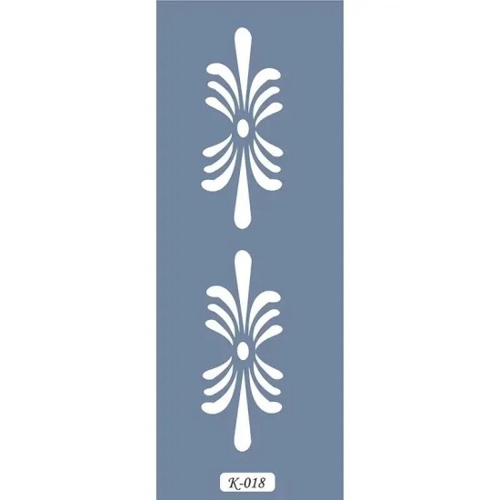 K18 6x20 Bordür Model Dekoratif Çiçek Stencil