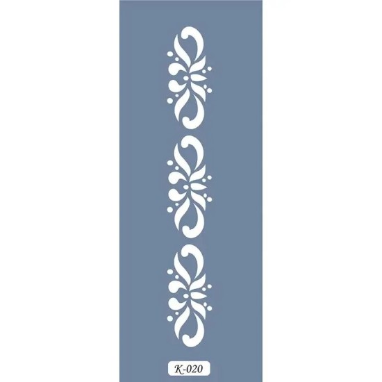 K20 6x20 Bordür Model Floral Desen Stencil