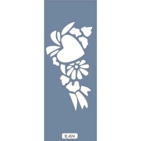 K24 6x20 Bordür Model Kalp ve Çiçek Stencil