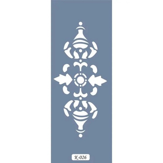K26 6x20 Bordür Model Çiçek Desenli Stencil