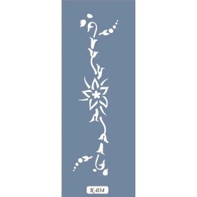K34 6x20 Bordür Model Çiçek Stencil