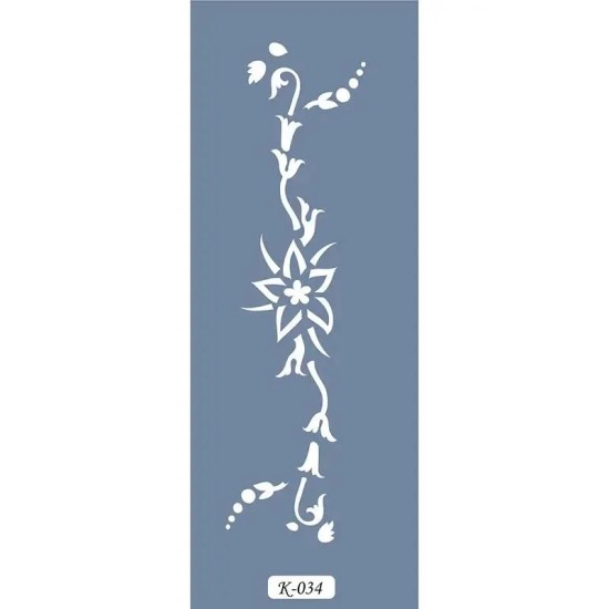 K34 6x20 Bordür Model Çiçek Stencil