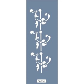 K36 6x20 Bordür Model Yaprak Stencil
