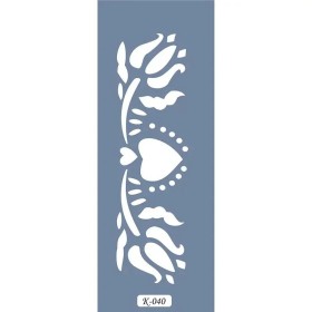 K40 6x20 Bordür Model Kalp ve Çiçek Stencil