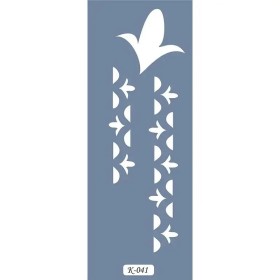 K41 6x20 Bordür Model Çiçek Stencil