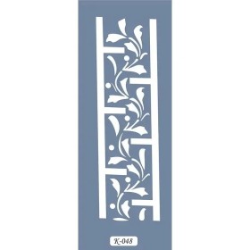 K48 6x20 Bordür Model Floral Çerçeve Stencil