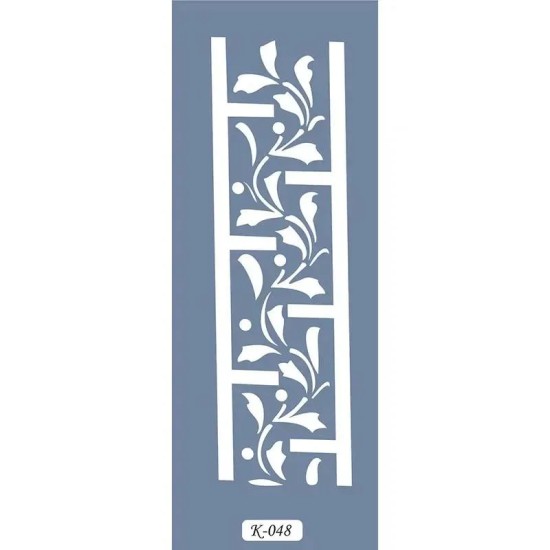 K48 6x20 Bordür Model Floral Çerçeve Stencil