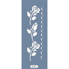 K52 6x20 Bordür Model Çiçek Stencil