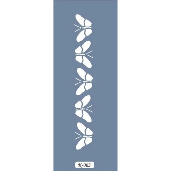 K63 6x20 Bordür Model Kelebek Şerit Stencil