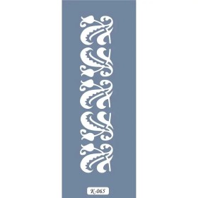 K65 6x20 Bordür Model Floral Desen Stencil