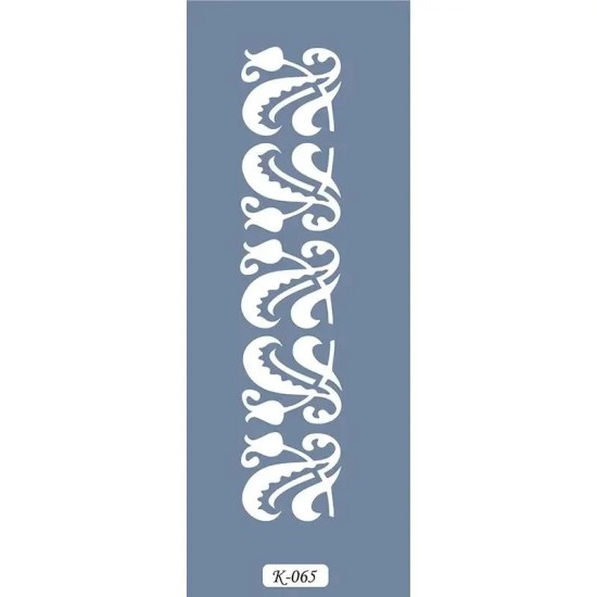K65 6x20 Bordür Model Floral Desen Stencil