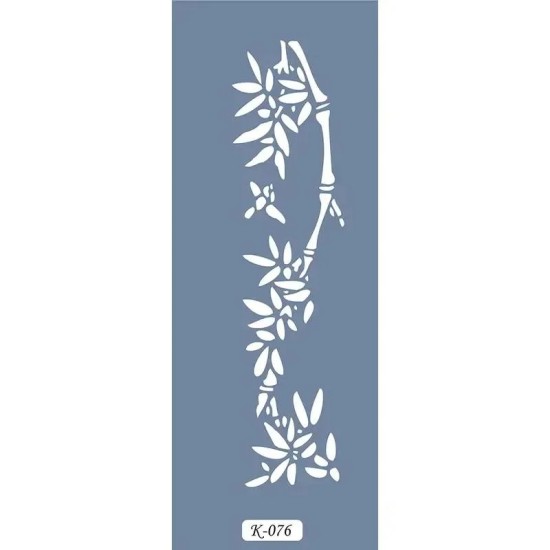K76 6x20 Bordür Model Bambu Dalı Stencil