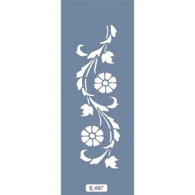 K87 6x20 Bordür Model Çiçek ve Yaprak Stencil