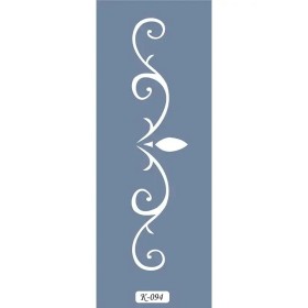 K94 6x20 Bordür Model Kıvrımlı Yaprak Stencil