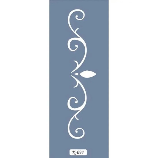 K94 6x20 Bordür Model Kıvrımlı Yaprak Stencil