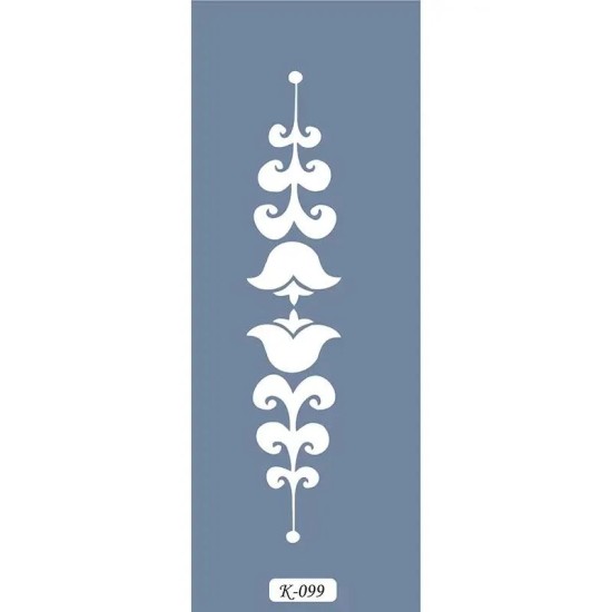 K99 6x20 Bordür Model Çiçek Motif Stencil