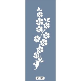 K102 6x20 Bordür Model Çiçek Dalı Stencil