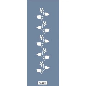 K103 6x20 Bordür Model Çiçekli Yaprak Stencil