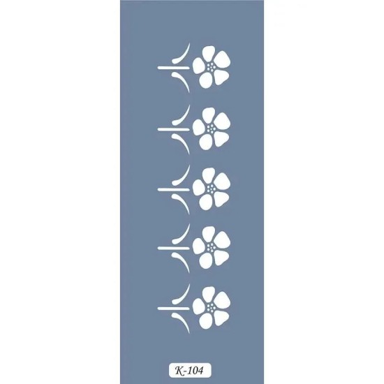K104 6x20 Bordür Model Çiçek Stencil