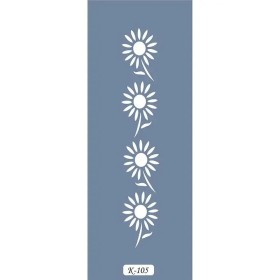 K105 6x20 Bordür Model Çiçek Stencil