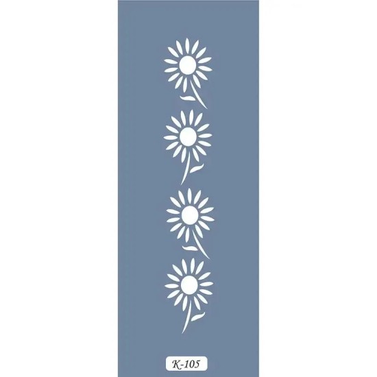 K105 6x20 Bordür Model Çiçek Stencil