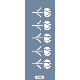 K106 6x20 Bordür Model Çiçek Deseni Stencil