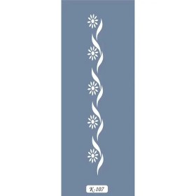 K107 6x20 Bordür Model Çiçek Desenli Stencil