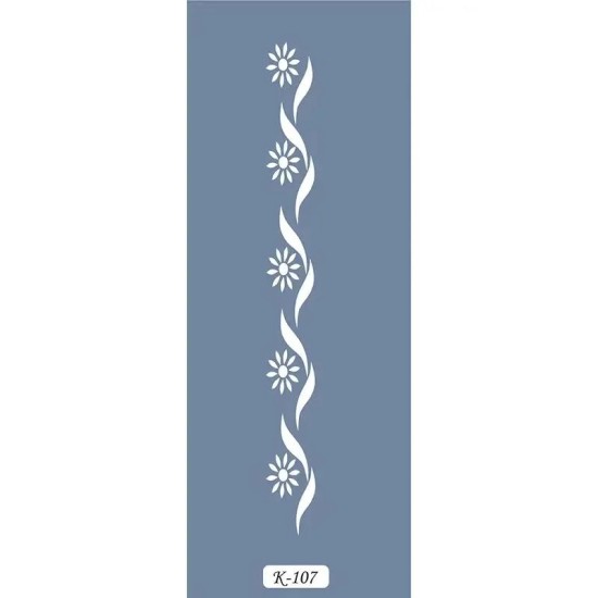 K107 6x20 Bordür Model Çiçek Desenli Stencil