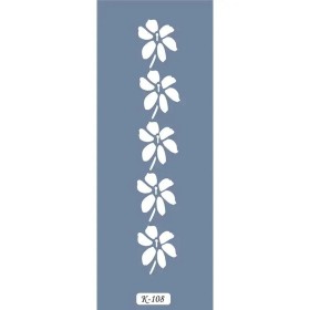 K108 6x20 Bordür Model Çiçek Desenli Stencil