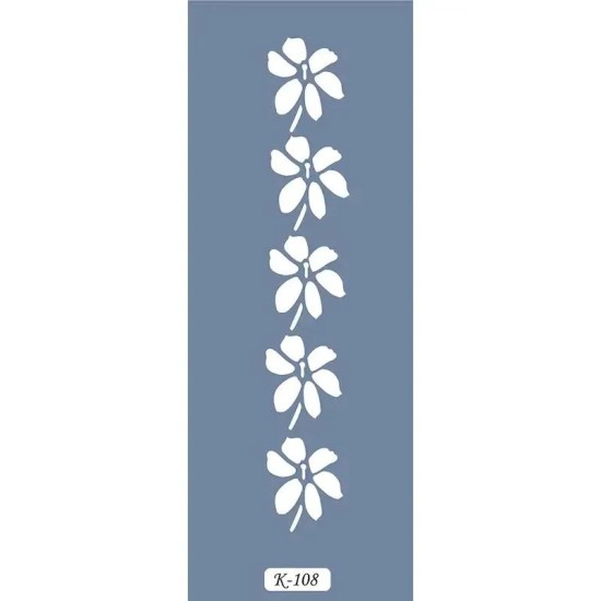 K108 6x20 Bordür Model Çiçek Desenli Stencil