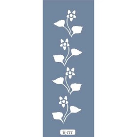 K111 6x20 Bordür Model Çiçek Yaprak Stencil