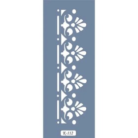 K112 6x20 Bordür Model Çiçek Desenli Stencil