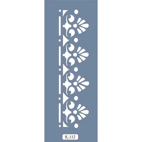 K112 6x20 Bordür Model Çiçek Desenli Stencil