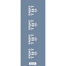 K113 6x20 Bordür Model Etnik Desen Stencil