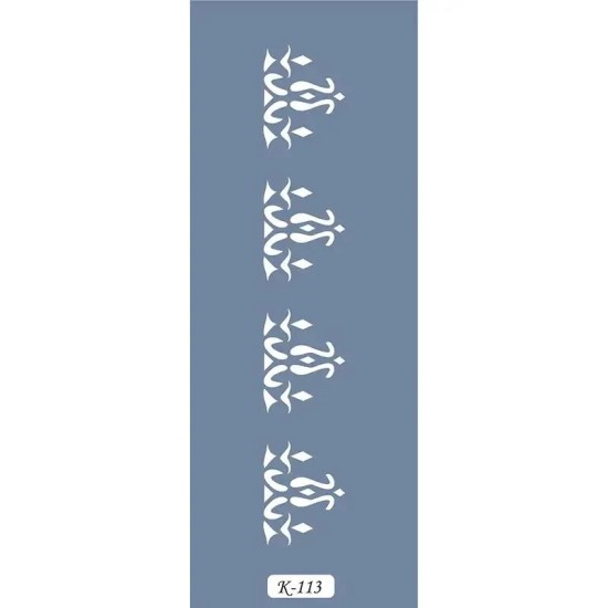 K113 6x20 Bordür Model Etnik Desen Stencil