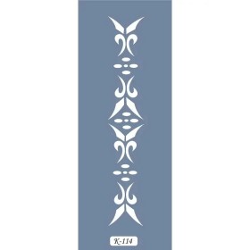 K114 6x20 Bordür Model Floral Desen Stencil