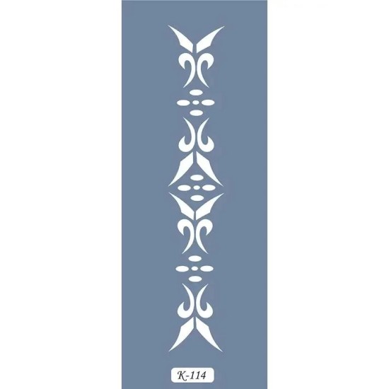 K114 6x20 Bordür Model Floral Desen Stencil