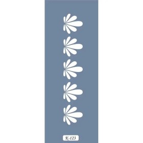 K123 6x20 Bordür Model Yaprak Stencil
