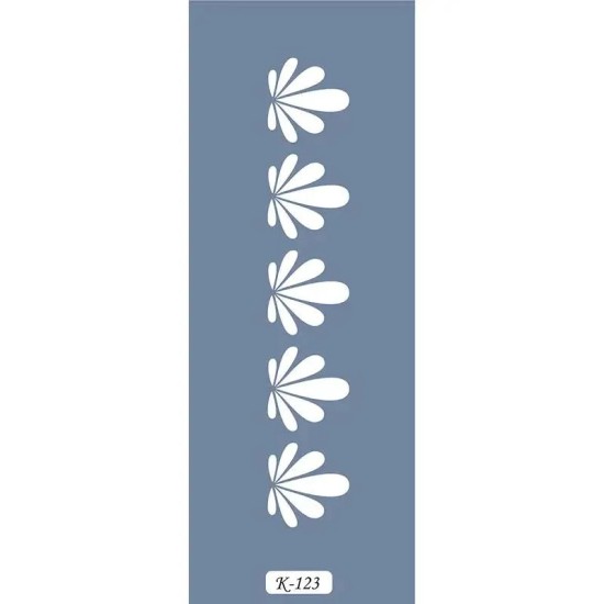 K123 6x20 Bordür Model Yaprak Stencil