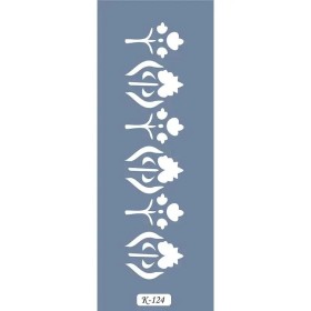 K124 6x20 Bordür Model Çiçek Stencil