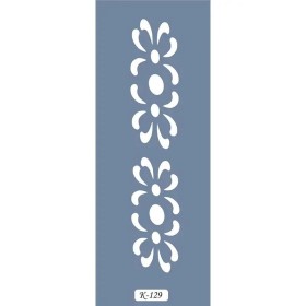 K129 6x20 Bordür Model Çiçek Desenli Stencil